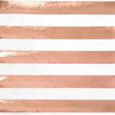 Rose Gold Foil Stripes Lunch Napkins 16ct. - Foil Stamped