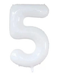 34" White Number 5 Balloon