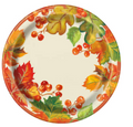 Berries & Leaves Fall Round 9" Dinner Plates 8ct