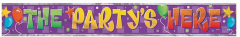 The Party's Here Foil Banner 12Ft
