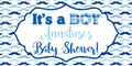 Blue Mustache Baby Shower Custom Banner