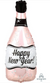 26" Happy New Year Rose Gold Bottle Balloon Pkg.