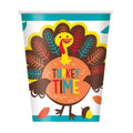 9oz Turkey Time Thanksgiving Cups 8ct