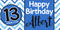 Blue Chevron 13th Birthday Custom Banner