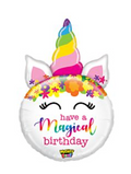 33" Magical Unicorn Balloon Shape Pkg
