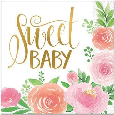 Floral Baby Lunch Napkins 16ct.