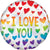 18" Iridescent Rainbow Hearts Holographic Balloon #37