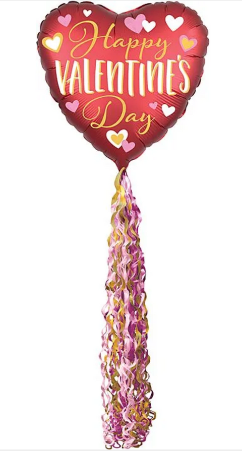 84" Happy Valentine Day Lined with Gold Airwalker Balloon