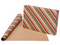Red/Green Hot Stamp Stripe Brown Kraft Gift Wrap 24"x50'