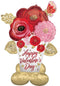 53" Happy Valentine's Day Satin Flowers Air Loonz Balloon