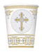 Gold & Silver Radiant Cross 9oz Paper Cups 8ct
