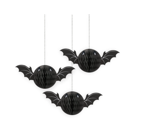 Halloween Bat Honeycomb Hanging Decorations  3ct
