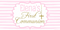 Striped Pink and White Communion Custom Banner