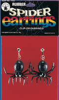 Rubber Spider Clip On Earrings