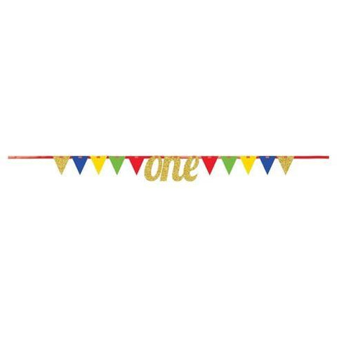 Multicolored One 1st Birthday Banner 9ft