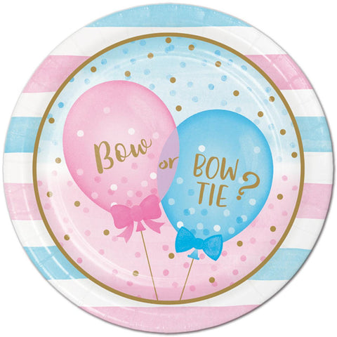 Bow or Bowtie Gender Reveal 9" Plates 8ct.