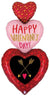 5' Special Delivery Valentine Heart Trio Balloon