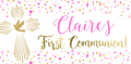 Sparkling Pink and Gold Communion Custom Banner