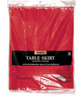 Apple Red Solid Color Plastic Table Skirt, 14' x 29"