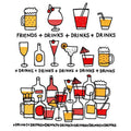 Friends + Drinks Birthday Hallmark Card