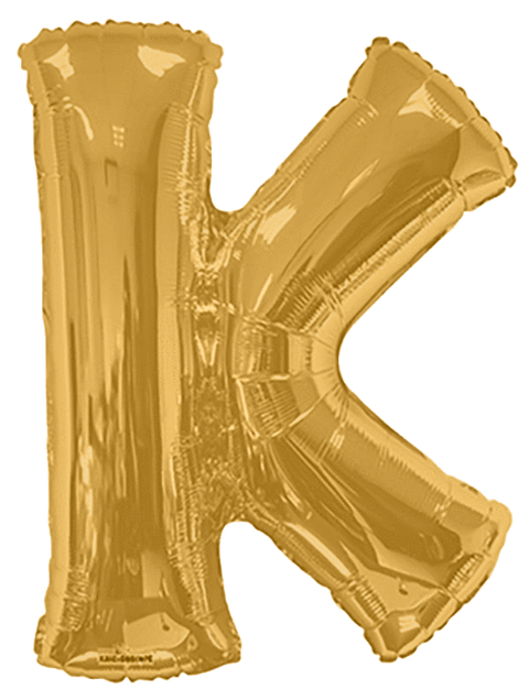 34"  Gold Letter K Balloon