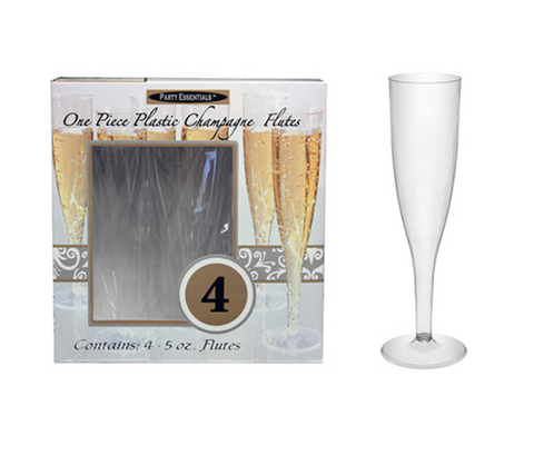 5oz Plastic Champagne Flutes 4ct.