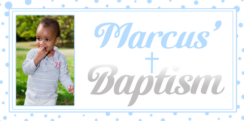 Blue and Silver Baptism Custom Banner