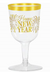 New Years Eve Plastic Wine Glasses Gold