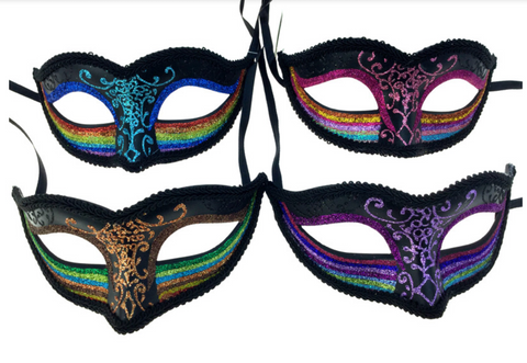 Masquerade Dark Rainbow Mask Assorted