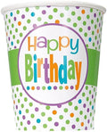 Citrus Dot Happy Birthday 9oz Cups 8ct