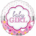 18" HX Baby Girl Scallop Balloon #321