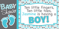 Blue Dots Fingers and Toes Baby Shower Custom Banner