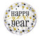 18" Black  Gold  Silver New Year Round Foil Balloon