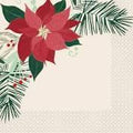 RED & GOLD POINSETTIA LUNCH NAPKIN 16CT