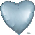 19" HX SATIN LUXE PASTEL BLUE HEART BALLOON PKG.