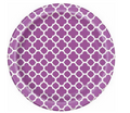 Pretty Purple Quatrefoil 7in Plates 8ct.