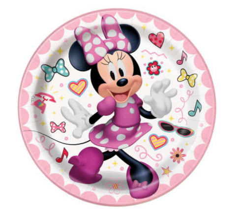 Disney Iconic Minnie Mouse Round 7" Dessert Plates 8ct