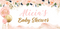 Watercolor Rose Gold Floral Baby Shower Custom Banner