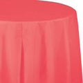 Coral Plastic Octy-Round Tablecover 82"