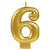 Metallic Gold Numeral 6 candle