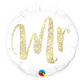 18" Mr Glitter Gold balloon #406