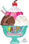 23" Ice Cream Sundae HBD Shape Balloon #220