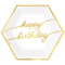 Golden Age Happy Birthday 9" Hexagon Metallic Plates 8ct.
