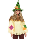 Adult Scarecrow Poncho With Matching Hat (One-Size)