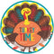 9" Turkey Time Thanksgiving Plates 8ct