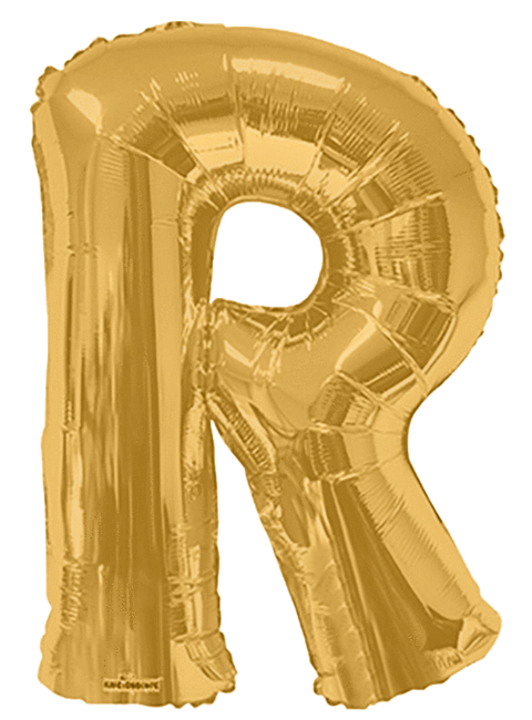 34"  Gold Letter R Balloon