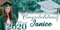 Sparkling Green and Silver Class of Graduation Custom Banner