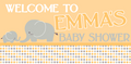 Little Peanut Elephant Baby Shower Custom Banner