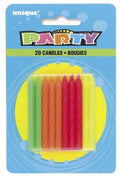 Neon Multi Candle 20ct.