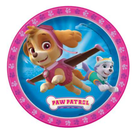 Paw Patrol Girl Round 9" Dinner Plates 8ct